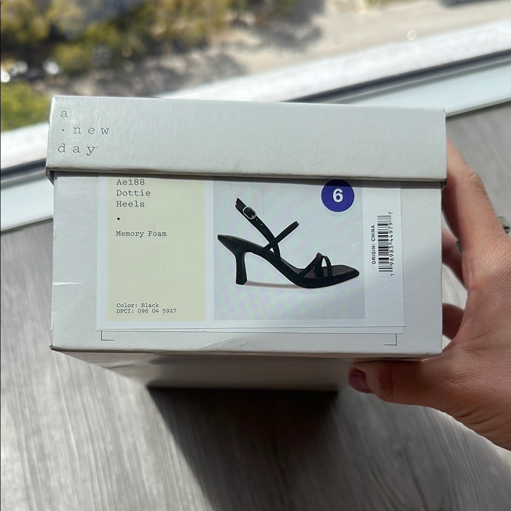A New Day Black Dottie Heels